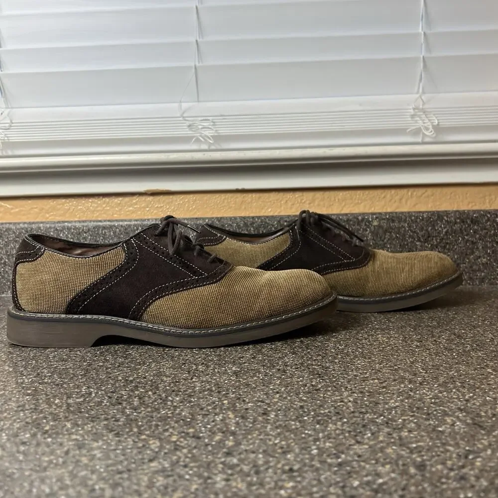 G.H.Bass & Co Men's Size 10.5 D Shoes Brown Fabric Casual Comfort Oxford Lace Up